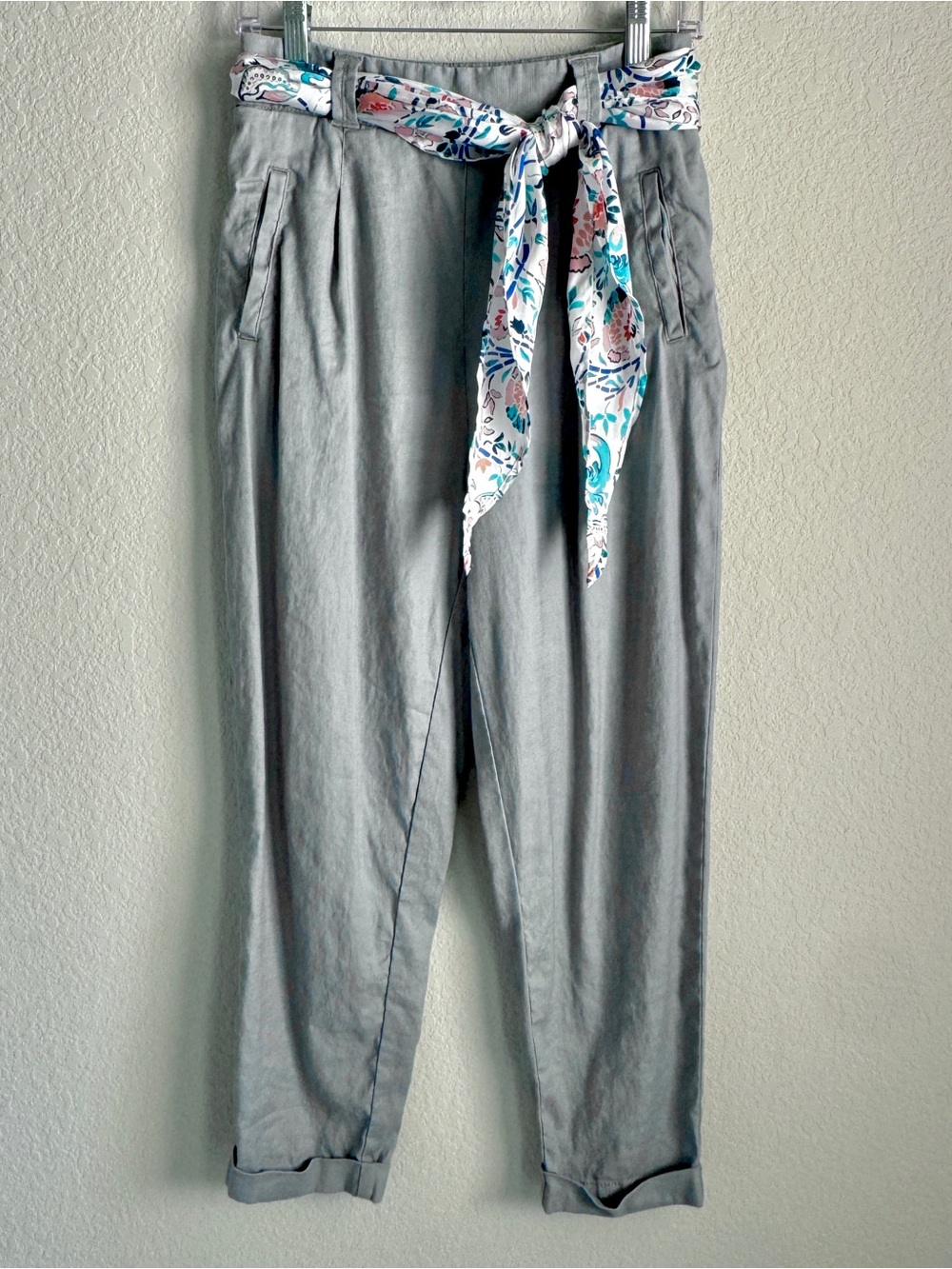 Anthropologie by ett twa Nias Belted Trousers Pants Linen Blend Size 2